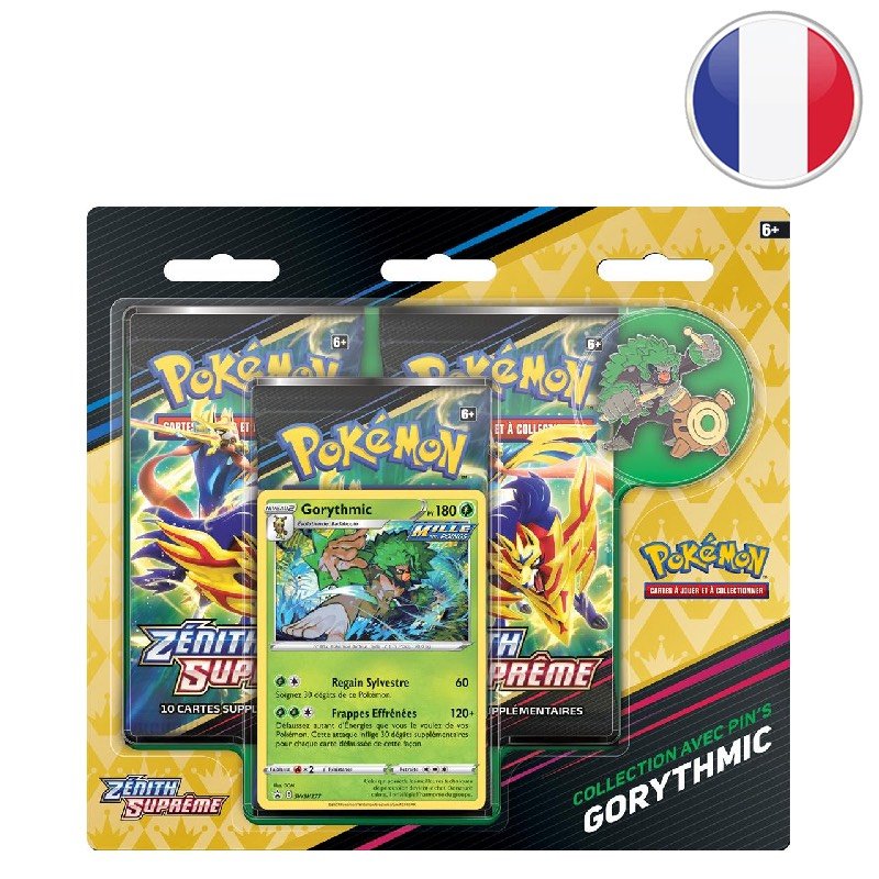 Tripack Collection avec Pin s Gorythmic Zénith Suprême Pokémon FR