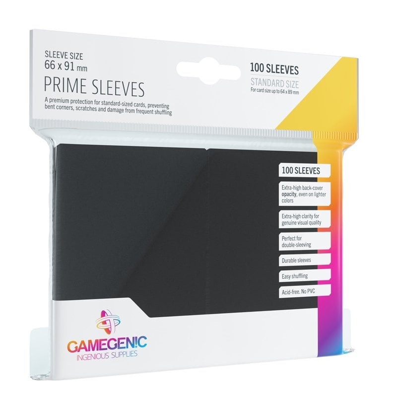 100 Pochettes Prime 66 x 91 mm Noir - Gamegenic