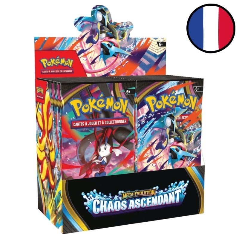 Display de 36 boosters Méga-Évolution – Chaos Ascendant - Pokémon FR