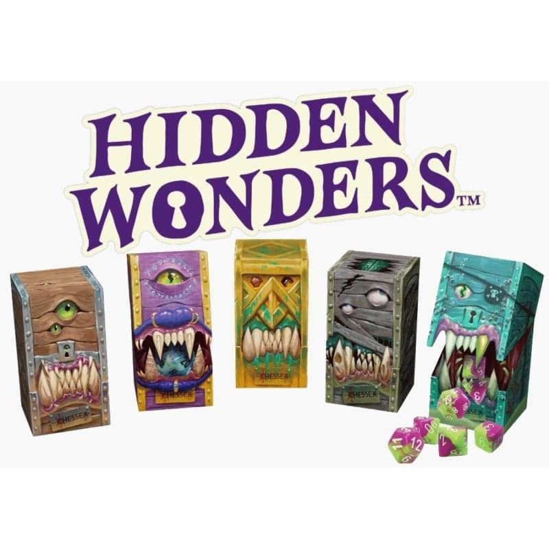 Chessex Hidden Wonders – Set de 7 dés polyédriques mystère