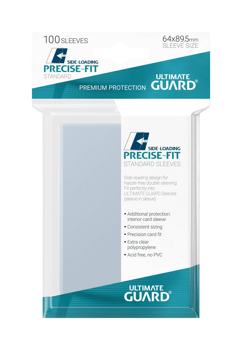 100 sous-pochettes Side-Loading Precise Fit format Standard Clear - Ultimate Guard