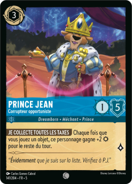 Prince Jean - Corrupteur opportuniste