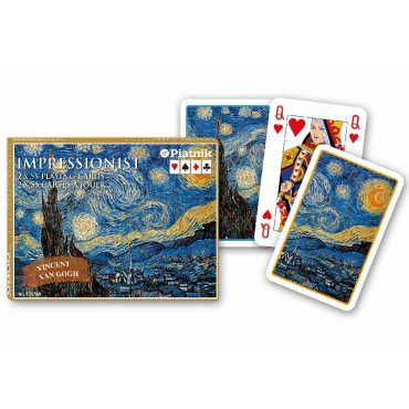 2 paquets de 55 cartes piatnik impressionist boite de jeu 