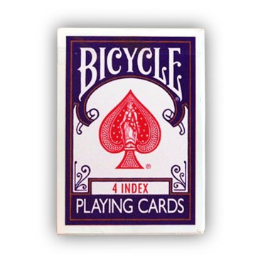 bicycle 56 cartes 4 index bleu boite de jeu 