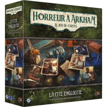 horreur a arkham le jeu de cartes la cite engloutie extension investigateurs boite de jeu 