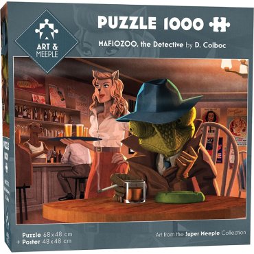 mafiozoo the detective puzzle 1000 pieces art and meeple boite 