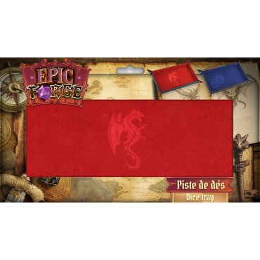 piste de des dragon rouge cuir et velours 20x40 epic forge boite 