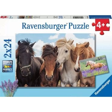 puzzle 2x24 p l amour des chevaux ravensburger boite 