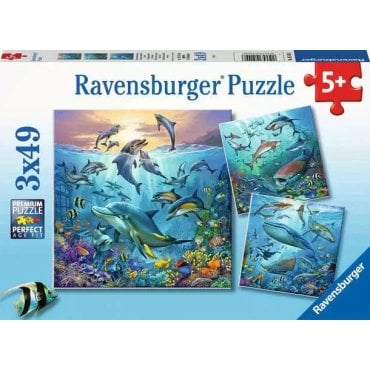 puzzle 3x49 p le monde animal de l ocean ravensburger boite 