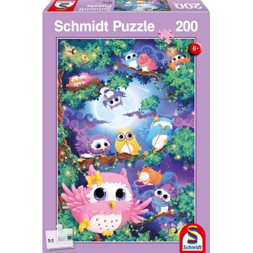 puzzle schmidt 200 pieces la foret des hiboux 