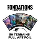 Lot de 50 terrains de base Full Art Foils Fondations de Magic: The Gathering - Magic