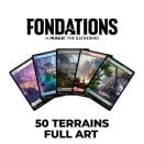 Lot de 50 terrains de base Full Art Fondations de Magic: The Gathering - Magic