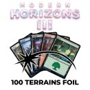 Lot de 100 terrains de base Foils Horizons du Modern 3 - Magic