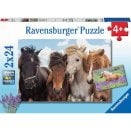 Puzzle 2x24 pièces Ravensburger - L'Amour des chevaux