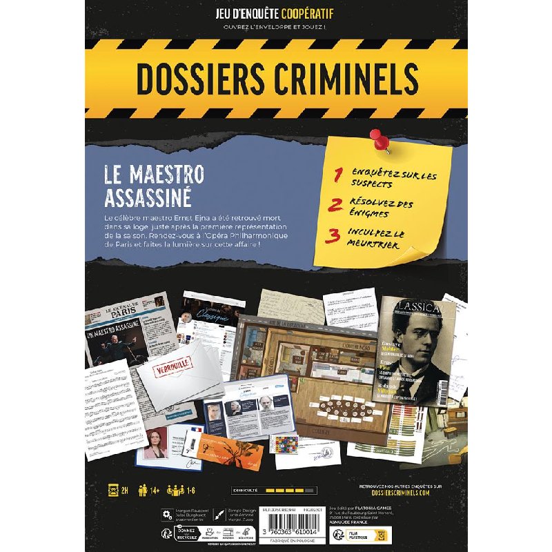 Acheter Dossiers Criminels - Disparition Aux Caraïbes - Platonia Games -  Jeux de société