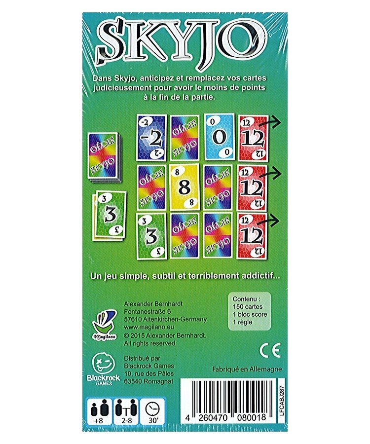 Acheter le Jeu Skyjo - un jeu tout public à partir de 08 ans et + pour 2 à  8 joueurs